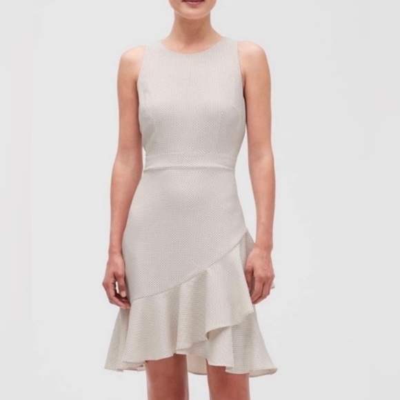 Banana Republic Dresses & Skirts - NWT BANANA REPUBLIC cream Colored Dress with Black Polka Dots Ruffle Detail SZ 6